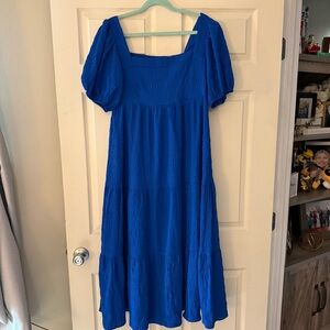 Shop The Mint / Mint Julep Boutique Cobalt Blue Midi Dress lined – Large – 49”